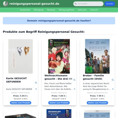 Screenshot reinigungspersonal-gesucht.de