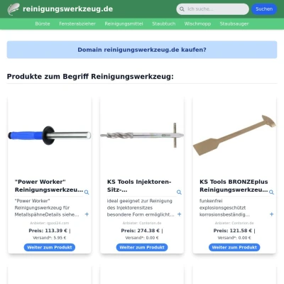 Screenshot reinigungswerkzeug.de