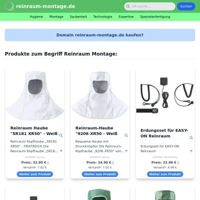 Screenshot reinraum-montage.de