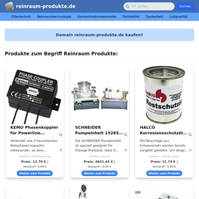 Screenshot reinraum-produkte.de
