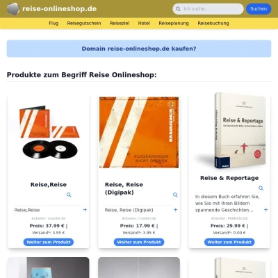 Screenshot reise-onlineshop.de