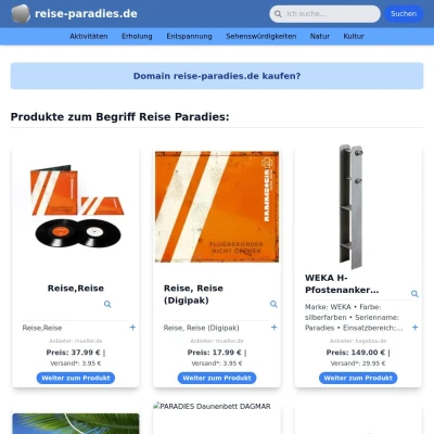 Screenshot reise-paradies.de
