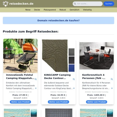 Screenshot reisedecken.de