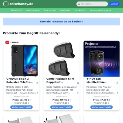 Screenshot reisehandy.de