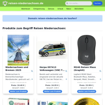 Screenshot reisen-niedersachsen.de