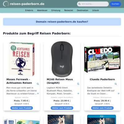 Screenshot reisen-paderborn.de