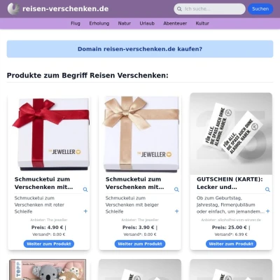 Screenshot reisen-verschenken.de