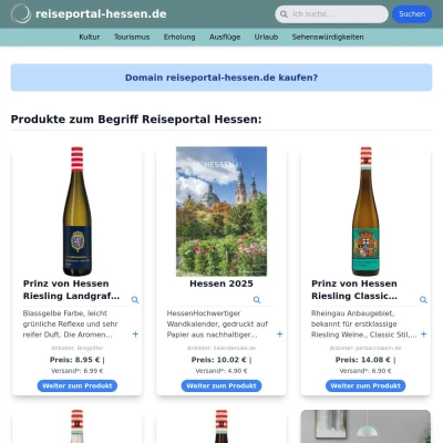 Screenshot reiseportal-hessen.de