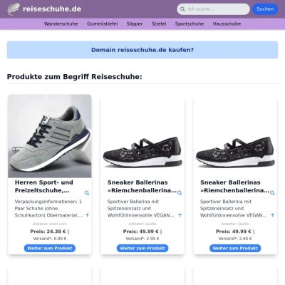 Screenshot reiseschuhe.de