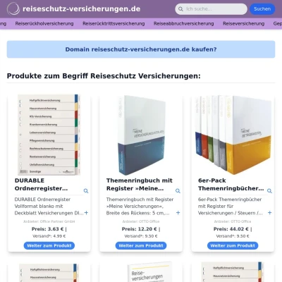 Screenshot reiseschutz-versicherungen.de