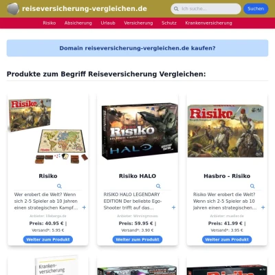 Screenshot reiseversicherung-vergleichen.de