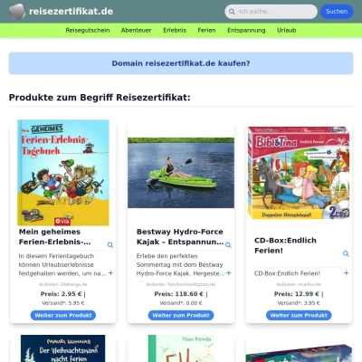 Screenshot reisezertifikat.de
