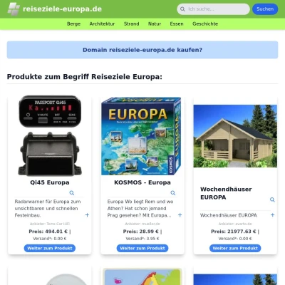 Screenshot reiseziele-europa.de