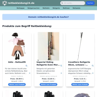 Screenshot reitbekleidung24.de