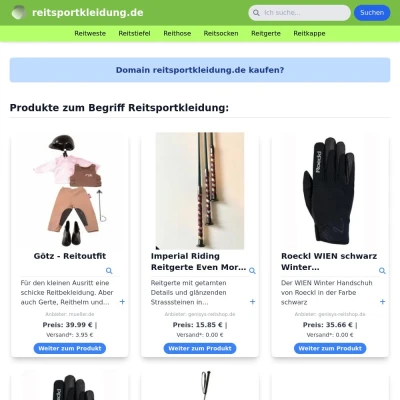 Screenshot reitsportkleidung.de