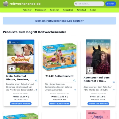 Screenshot reitwochenende.de