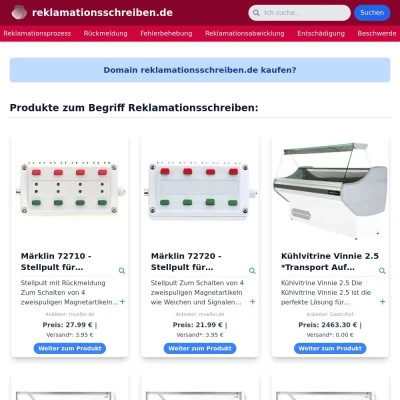 Screenshot reklamationsschreiben.de