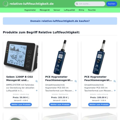 Screenshot relative-luftfeuchtigkeit.de