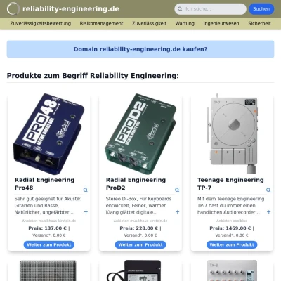 Screenshot reliability-engineering.de