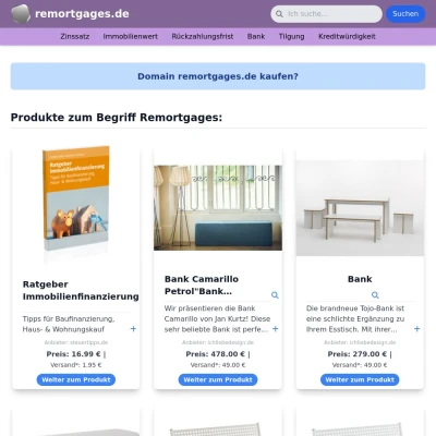 Screenshot remortgages.de