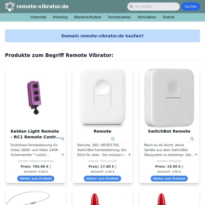 Screenshot remote-vibrator.de