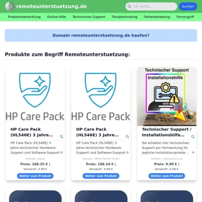 Screenshot remoteunterstuetzung.de
