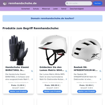 Screenshot rennhandschuhe.de