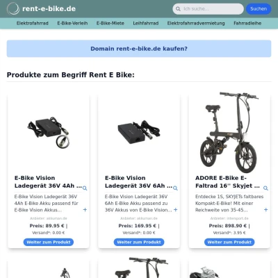 Screenshot rent-e-bike.de