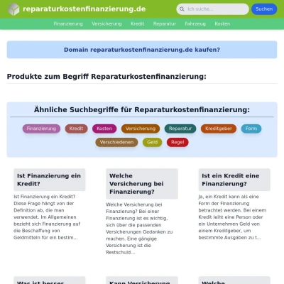 Screenshot reparaturkostenfinanzierung.de