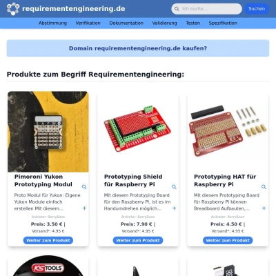 Screenshot requirementengineering.de
