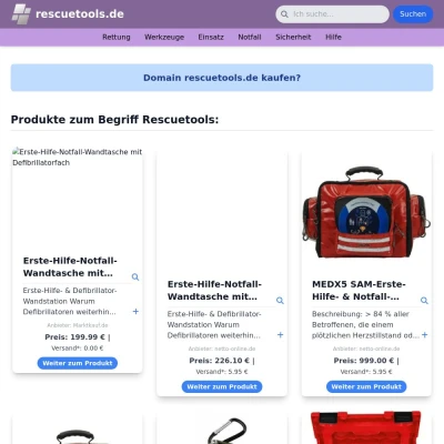 Screenshot rescuetools.de