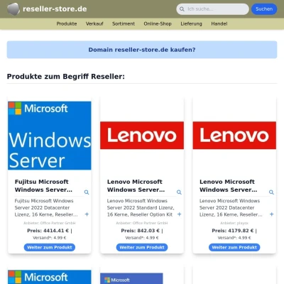 Screenshot reseller-store.de