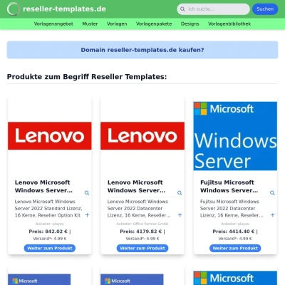 Screenshot reseller-templates.de