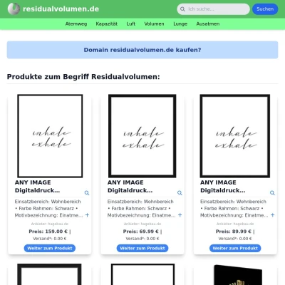 Screenshot residualvolumen.de
