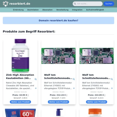 Screenshot resorbiert.de