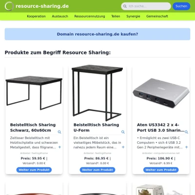 Screenshot resource-sharing.de