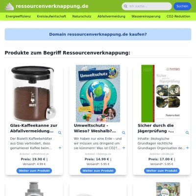 Screenshot ressourcenverknappung.de