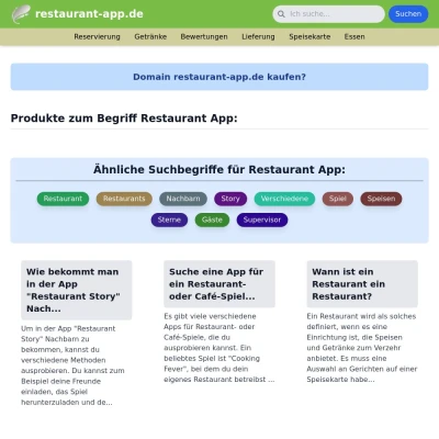 Screenshot restaurant-app.de