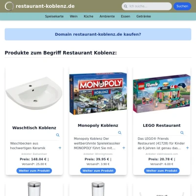 Screenshot restaurant-koblenz.de