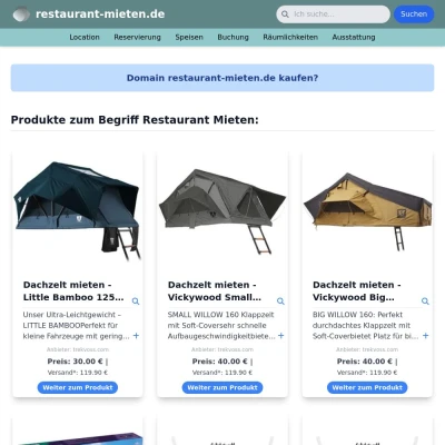 Screenshot restaurant-mieten.de