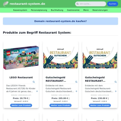 Screenshot restaurant-system.de