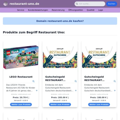 Screenshot restaurant-uno.de