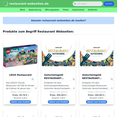 Screenshot restaurant-webseiten.de