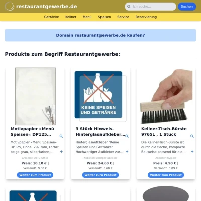 Screenshot restaurantgewerbe.de