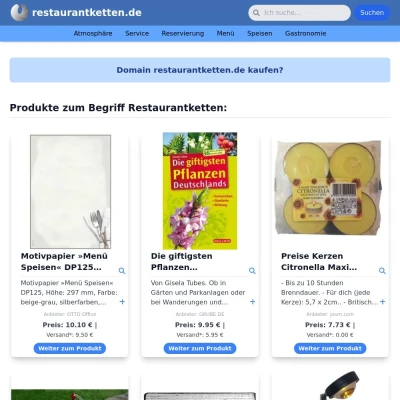 Screenshot restaurantketten.de