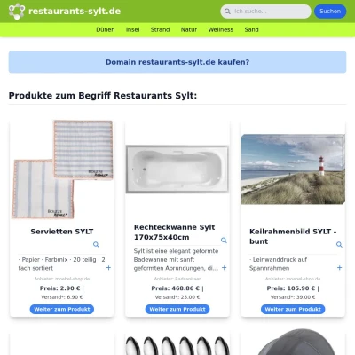 Screenshot restaurants-sylt.de