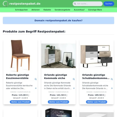 Screenshot restpostenpaket.de