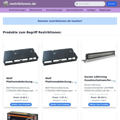 Screenshot restriktionen.de