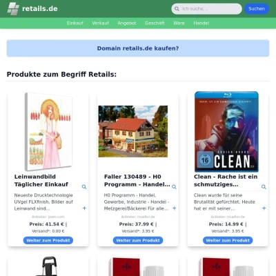 Screenshot retails.de