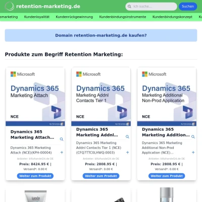 Screenshot retention-marketing.de